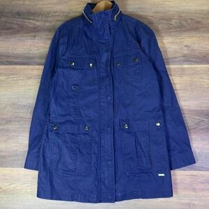 Lands' End Women's Utility Jacket Small Navy Blue Coat